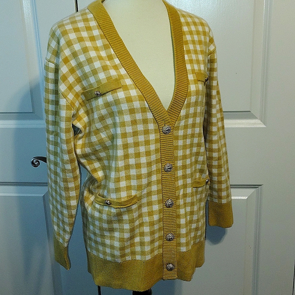 Joie gold & cream cardigan. With gold buttons, 2 pocket openings